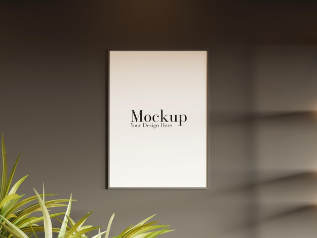 Frame mockup hangen aan de muur in de kamer