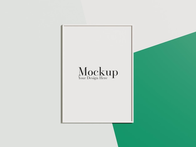 Mockup del telaio appeso sullo sfondo astratto della parete