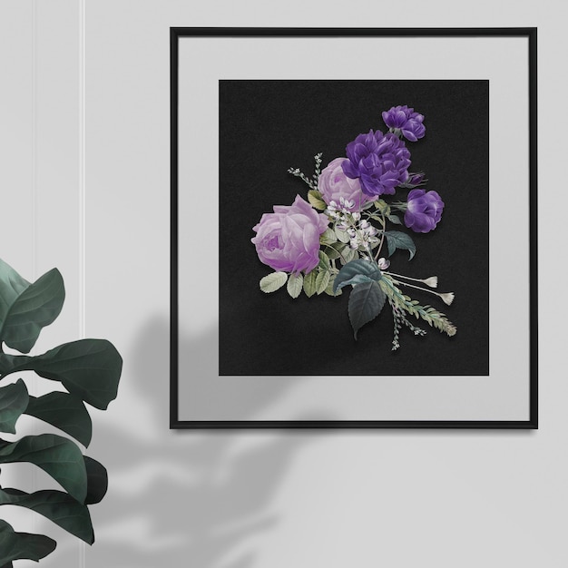 frame mockup hanging on the wall