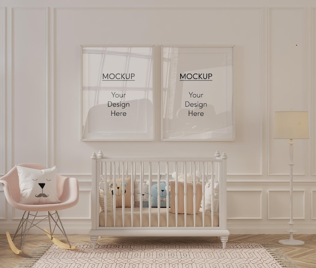 Frame mockup in moderne kinderkamer