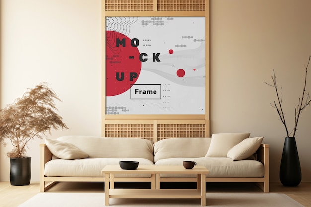 PSD frame mockup in japanese room