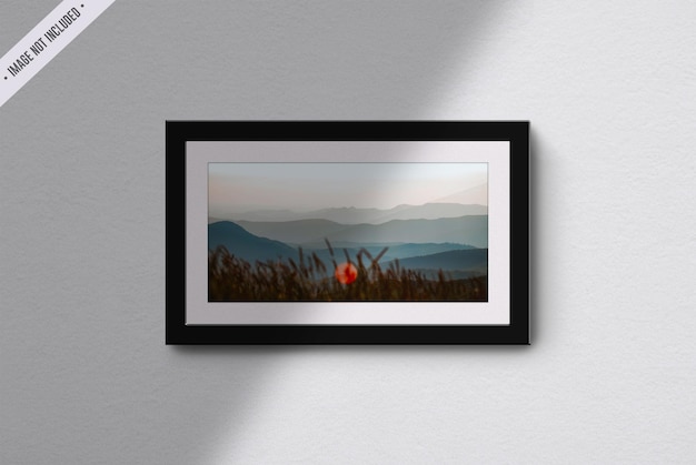 PSD frame mockup in living room interior