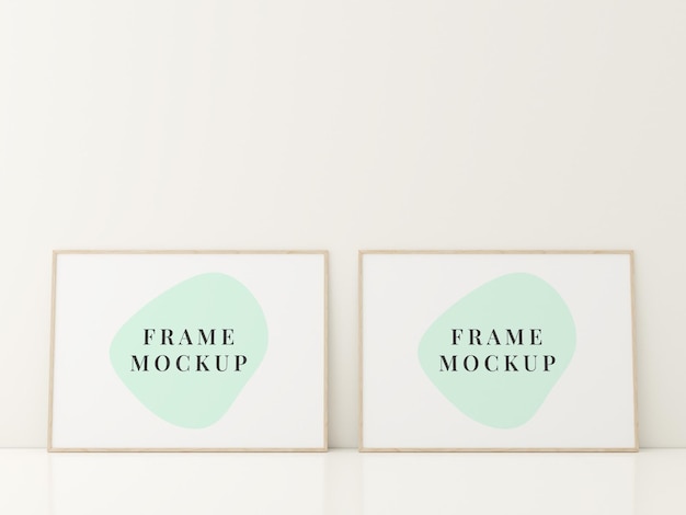 Frame mockup in living room interior