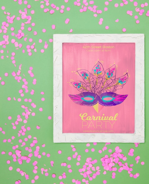 Frame mockup met carnaval-concept