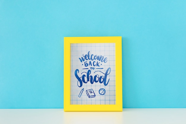 PSD frame mockup met terug naar school concept