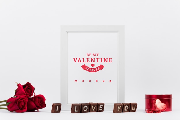 PSD frame mockup met valentijn concept