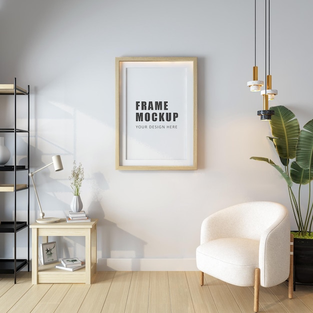 PSD frame mockup-ontwerp in 3d-rendering