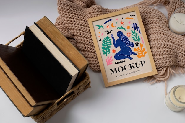 Frame mockup-ontwerp met schaduwen
