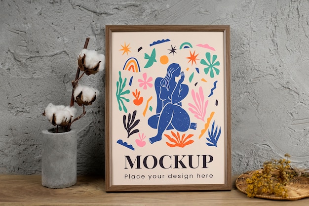 Frame mockup-ontwerp met schaduwen