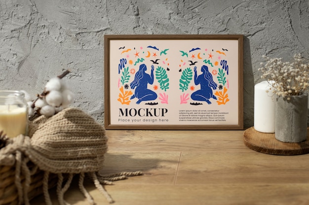 Frame mockup-ontwerp met schaduwen