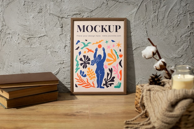 Frame mockup-ontwerp met schaduwen
