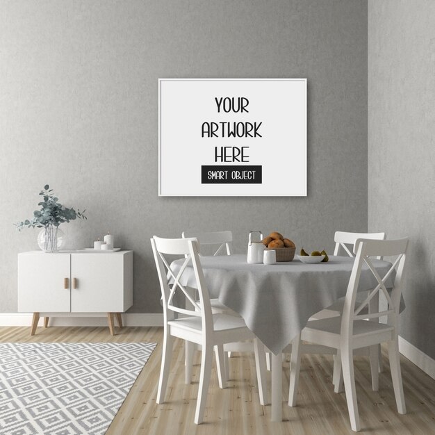 Frame mockup op de kamer muur