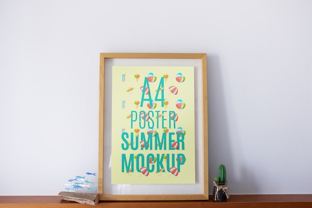 frame mockup on shelf