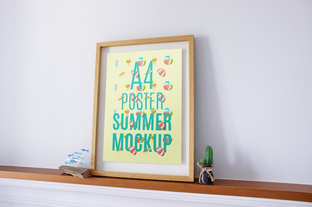 frame mockup on shelf