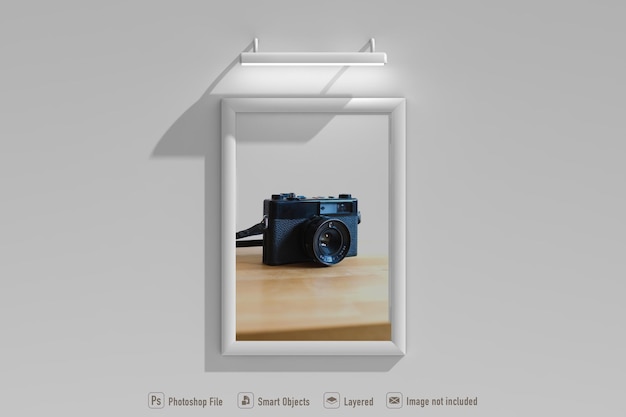 PSD frame mockup on white background