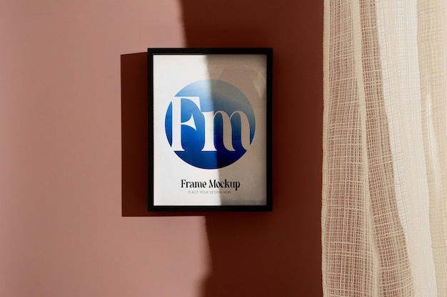 PSD frame mockup next to a window