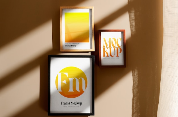 PSD frame mockup next to a window