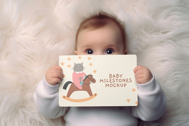 PSD frame mockup with baby milestone design