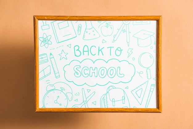 Frame mockup with back to school concept