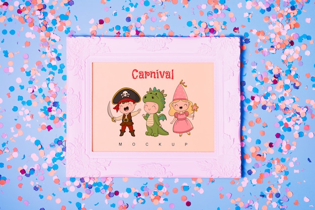 Frame mockup with carnival concept