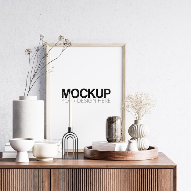 Mockup di cornice con decorazione