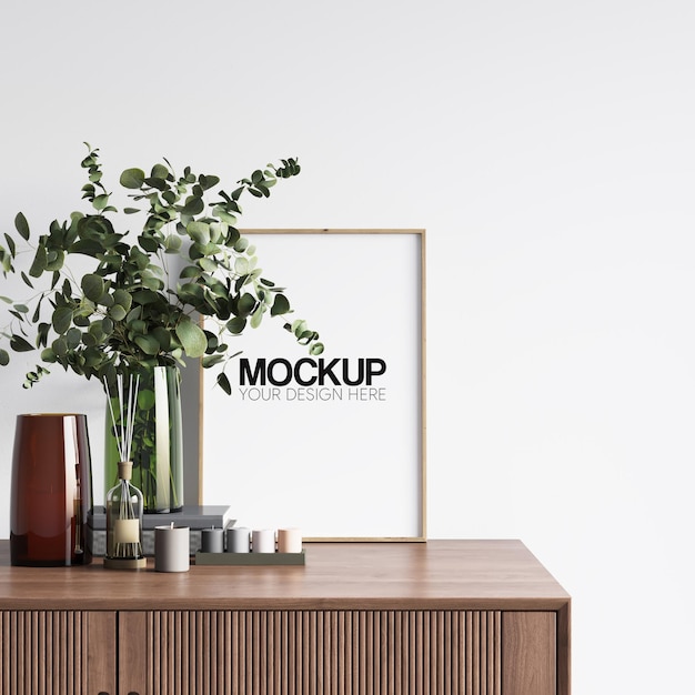 Mockup di cornice con decorazione