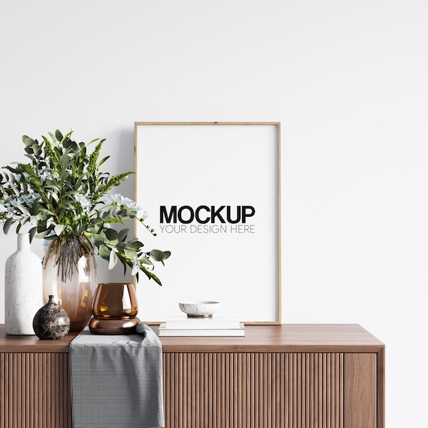 Mockup di cornice con decorazione