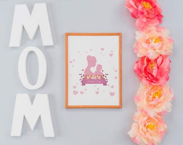 Frame mockup with mothers day concept