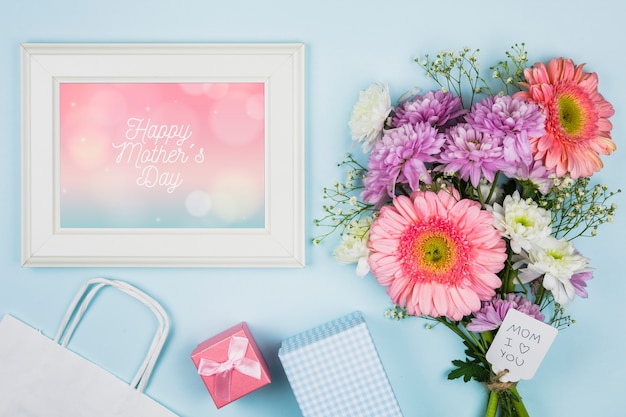 PSD frame mockup with mothers day concept