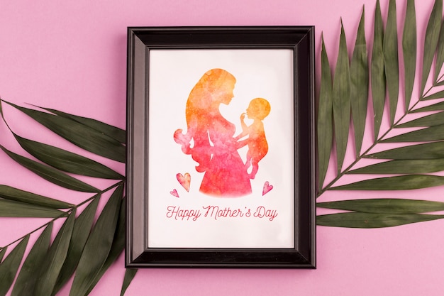 Frame mockup with mothers day concept