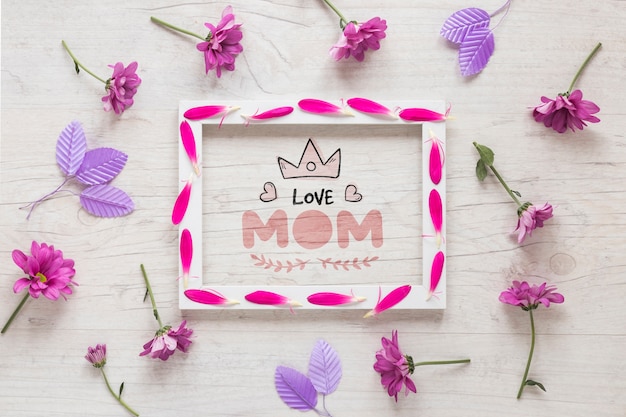 Frame mockup with mothers day concept