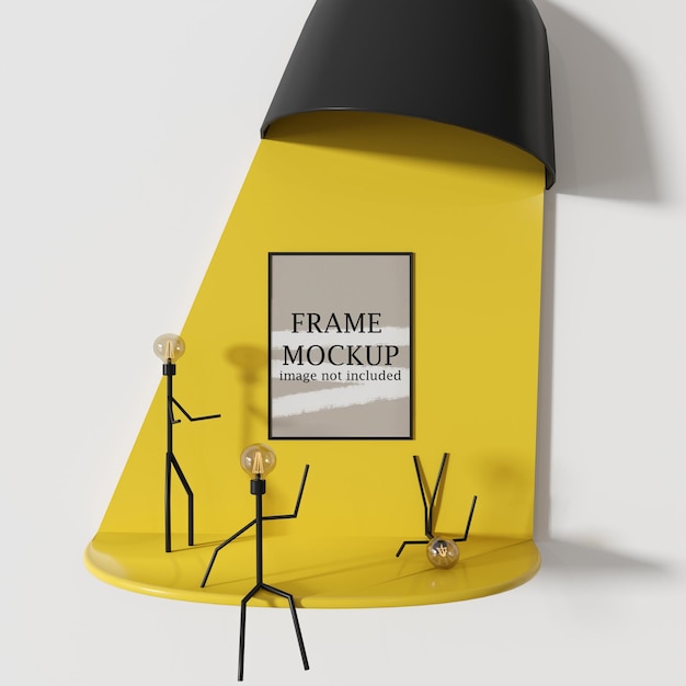 Mockup di frame con persone come personaggi