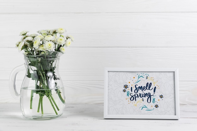 PSD frame mockup with spring concept