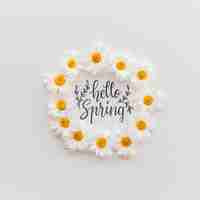 PSD frame mockup with spring flowers