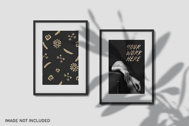 Frame mockups with shadow overlay