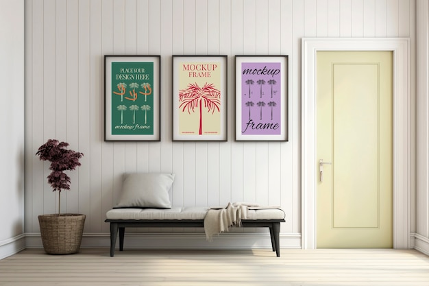 PSD frame near door design mockup