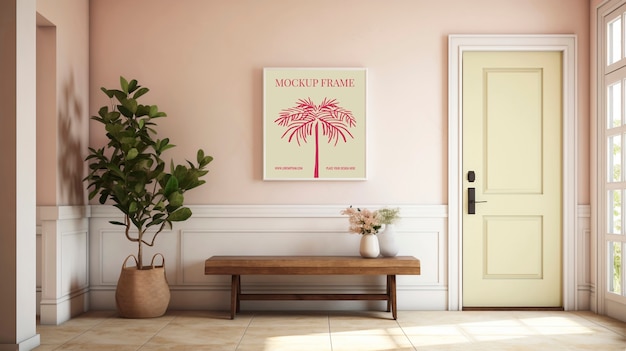 PSD frame near door design mockup