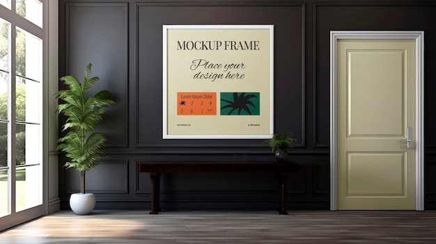 PSD frame near door design mockup