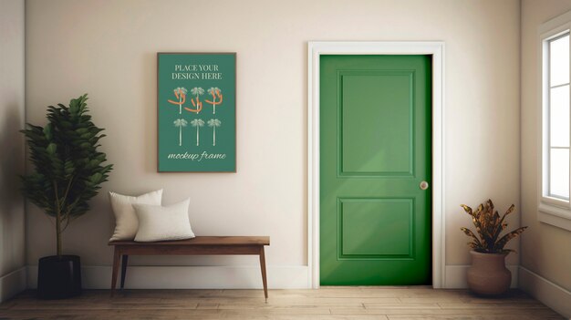 PSD frame near door design mockup