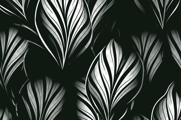 Фрейм из арт-деко листьев фон черно-белый очерк искусство татуировки чернила дизайн