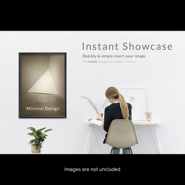 Frame on white wall mock up