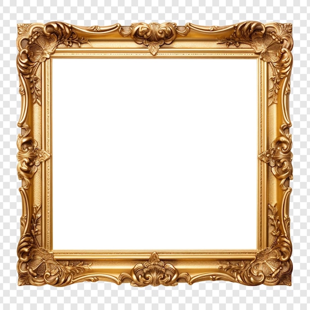 Frame for paintings mirrors isolated on transparent background