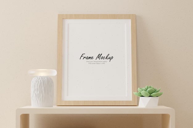 a frame picture on the table