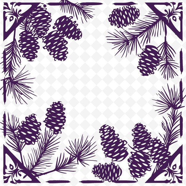 PSD a frame of pine cones with a place for text in the middle