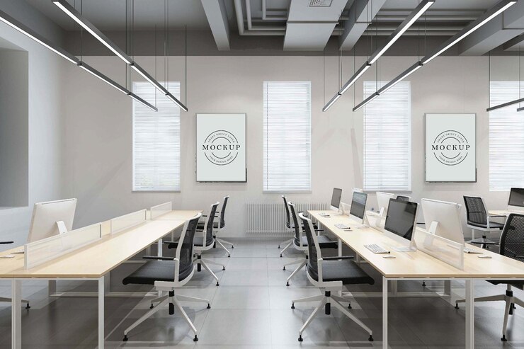PSD frame poster mockup met interieur kamerweergave