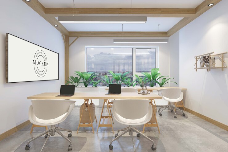 PSD frame poster mockup met kamerinterieur