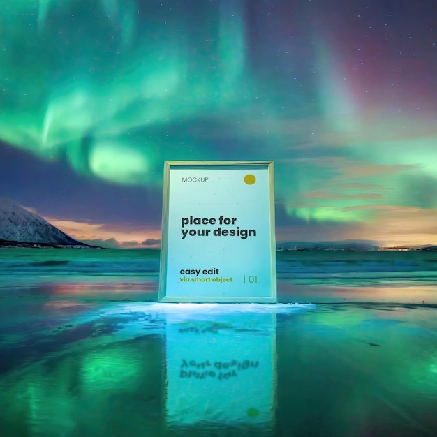 PSD frame postermodel met aurora borealis 03