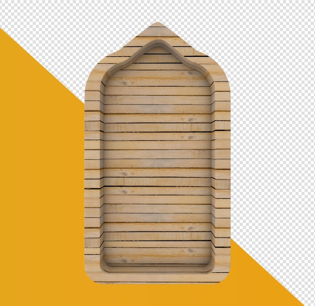 Frame rounded in 3d render wood realistic