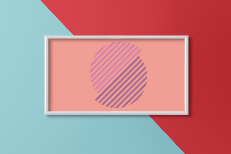 PSD frame on a two toned wall