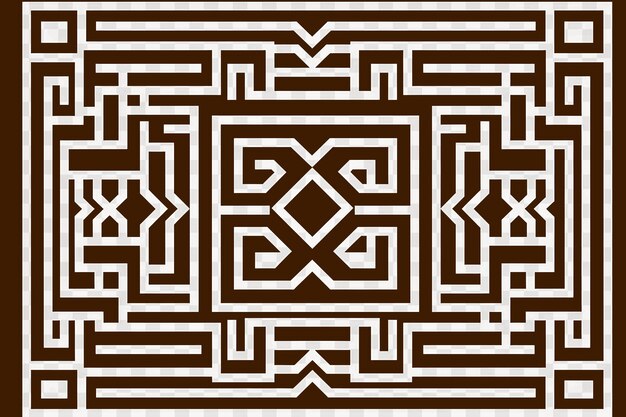 PSD frame van art deco van geometrische van chinese achtergrond blac outline art tattoo ink design